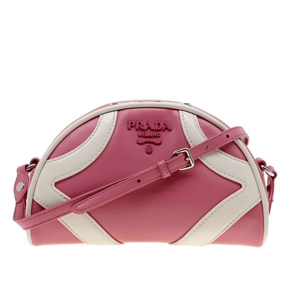 Prada Bowling Crossbody Bag Pink Leather New - Picture 2 of 7